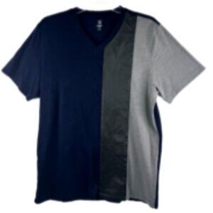 Men's Color Block V Neck Tee Size: L